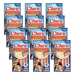 INABA Dog Churu (žuvies pagrindo) Tunas Lašiša 12x(4x14g)
