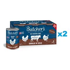 BUTCHER'S Original Recipe in gravy Mix skoniai su daržovėmis 12x400 g gabalėlių padaže su jautiena, kalakutiena ir vištiena šunims