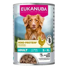 Eukanuba Dog All Breeds Adult Mono Protein paštetas su vištiena, drėgnas maistas šunims 400 g