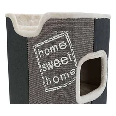 Trixie Jorge Cat Tower dviejų aukštų katės namelis su draskykle, antracito/šviesiai pilka/pilka, 78 cm — 5 nuotrauka
