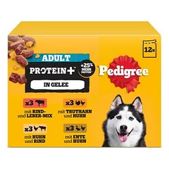 Pedigree Adult šviežumo maišeliai Protein Plus drebučiuose, drėgnas maistas šunims — 3 nuotrauka