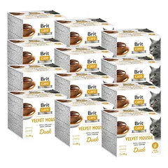 BRIT Care Cat Velvet Mousse Duck 24 x 80 g – šlapias pašaras su antiena, putėsių konsistencijos, katėms