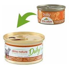 Almo Nature Daily Cat gabaliukai padaže su kalakutiena ir vištiena, drėgnas maistas katėms 85 g — 2 nuotrauka