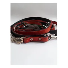 Hunter training dog leash Kroko 13/200  leather red/black