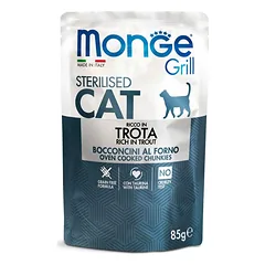 Monge Cat Grill Pouch Sterilised Chunkies in Jelly Rich in Trout 85 g