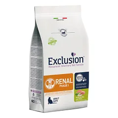 Exclusion Renal Diet Phase I maistas katėms su kiauliena, žirniais ir ryžiais, 1,5 kg