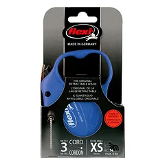 FLEXI pavadėlis šunims Standard XS Cord virvinis 3m, mėlynas — 3 nuotrauka