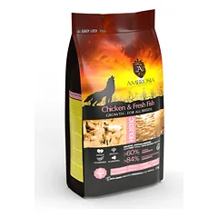 AMBROSIA grain-free Chicken & Fresh Fish Puppy begrūdis vištienos ir šviežios žuvies sausas maistas šuniukams 2kg — 2 nuotrauka