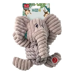 Plušinis žaislas šunims su cypuku ir mazgu 18cm dramblys