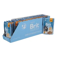 Brit Premium Delicate Tuna in Gravy konservai katėms tuno filė padaže 24vnt.