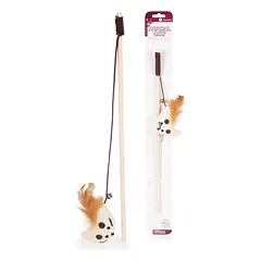 TOMMI Natural Only žaislas katėms su lazdele, 40 cm nuotrauka