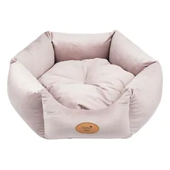 Blovi Bed Velur Love - elegantiška aksominė lova šunims ir katėms, šešiakampė purvinai rožinė