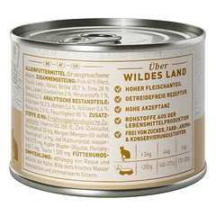 WILDES LAND duck&turkey begrūdžiai konservai katėms su antiena ir kalakutiena, 200 g — 2 nuotrauka
