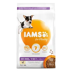 IAMS sausas maistas mažų ir vidutinių veislių šuniukams su vištiena, 3 kg