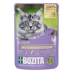 Bozita gabaliukai padaže Senior, drėgnas maistas katėms, ekonominė pakuotė 24 x 85 g — 3 nuotrauka