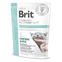 Brit GF Veterinary Diets Cat Struvite sausas maistas katėms su šlapimo takų susirgimais, 0,4 kg