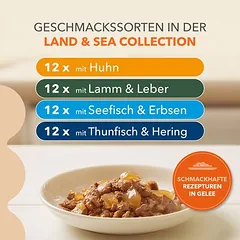 IAMS Advanced Nutrition Senior 7+ Land & Sea Collection drebučiuose, drėgnas maistas katėms — 5 nuotrauka
