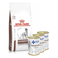 ROYAL CANIN Gastro Intestinal Moderate Calorie GIM23 2kg + ENZO VET Žarnyno dieta šunims su ėriena 3x400g
