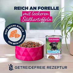 Eukanuba Puppy Reich an Forelle mit Süßkartoffeln