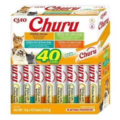 INABA Churu katėms - mišraus skonio su vištiena 40x14g
