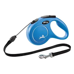 FLEXI New Classic pavadėlis mėlynas S 8 m iki 12 kg - virvė