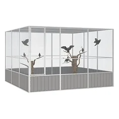Prolenta Premium narvas paukščiams Bellmullet, 111 x 107 x 211,5 cm, pilka, plienas — 2 nuotrauka