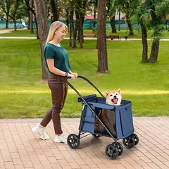 Gyvūnų vežimėlis mėlyna/pilka-juoda — 2 nuotrauka