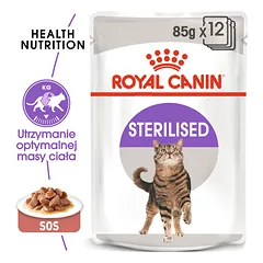 ROYAL CANIN Sterilised 48x85 g šlapias maistas padaže suaugusioms sterilizuotoms katėms
