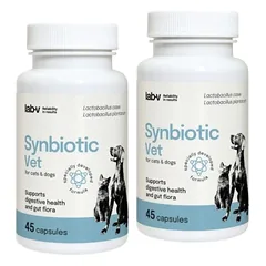 LAB-V Synbiotic Vet - virškinamojo trakto sveikata ir žarnyno mikroflora šunims ir katėms 2x45 kapsulės