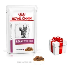 ROYAL CANIN Renal with Beef 12x85g konserva + STAIGMENA KATEI