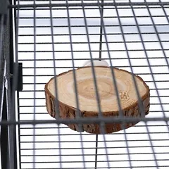 TIAKI medinė platforma su žieve, apvali, apie Ø 10 cm — 4 nuotrauka