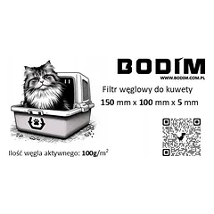 BODIM anglies filtras katės tualetui 15 cm x 10 cm x 0,5 cm