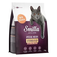 Smilla begrūdis Sterilised su lašiša, sausas maistas katėms, 3 - 4,9 kg — 3 nuotrauka
