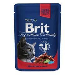 Brit Premium Cat Beef Stew&Peas 100 g - konservi kaķiem photo