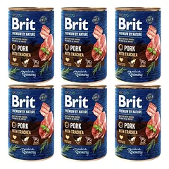 BRIT Premium by Nature 6x400 g su kiauliena ir stemple šunims