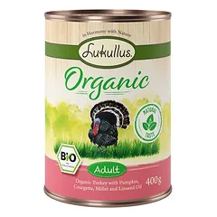 Lukullus Organic Adult Pute mit Zucchini (glutenfrei)