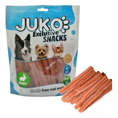 JUKO Skanėstai Snacks Rabbit Spiral Stick 12 cm su triušiena, 250 g