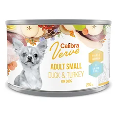 CALIBRA Dog Verve GF Adult Small Duck & Turkey  konservai šunims su antiena ir kalakutiena, 200g