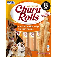 INABA Churu Rolls Chicken 8x12g vištienos suktinukai šunims