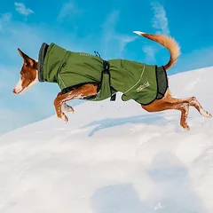 Rukka® Warmup paltas šunims, alyvuogių spalvos, apie 40 cm Nugaros ilgis — 3 nuotrauka