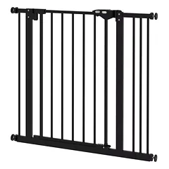Apsauginiai varteliai šunims, metalas ir plastikas, 74–87 cm pločio, juodi