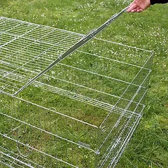 Kerbl keturkampis aptvaras su apsauga nuo pabėgimo ir grotų stogu, didelis, L 200 x B 100 x  H 60 cm — 4 nuotrauka