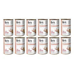 BRIT Veterinary Diet Renal Tuno, lašišos ir žirnių maistas šunims 12x400g