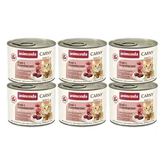 ANIMONDA Cat Carny Senior skonis: jautienos ir kalakutienos širdelės 200g x6