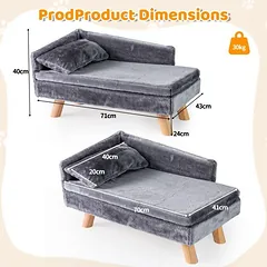 Augintinio sofa-lova, Pilka, 71 × 43 × 40 cm — 5 nuotrauka