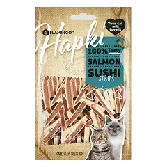 Flamingo Hapki Sushi Strips - minkšti skanėstai katėms, lašišos ir polakų juostelės