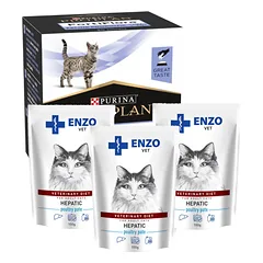PURINA PVD FortiFlora Cat 30 paketėlių + 3x ENZO VET Hepatinis paukštienos paštetas katėms 100g