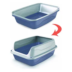 Georplast Sonic Medium atvira kačių tualeto dėžutė su aukštais kraštais, 44.5x34x18.5 cm — 2 nuotrauka