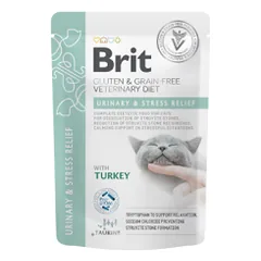 Brit GF Veterinary Diets Urinary drėgnas maistas katėms nuo struvito akmenų susidarymo, 85 g