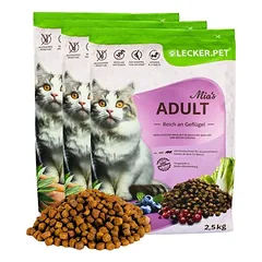 Lyra Pet Lecker.Pet® Mia's Adult skani paukštiena, sausas maistas katėms, 2,5 kg + 2 pelytės — 2 nuotrauka